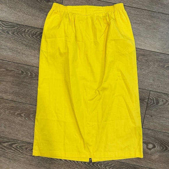 Kate Sport by Sheila Wiener Vintage Yellow Midi Skirt 13/14 - Picture 1 of 6